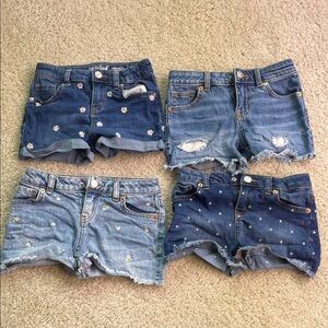 Cat & Jack Blue and Light Blue Denim Shorts Set, size 6, NWOT